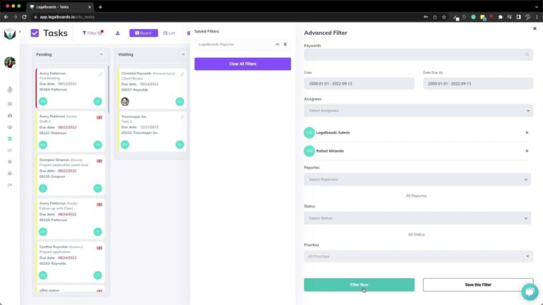 Advanced filters on the task board screenshot 2