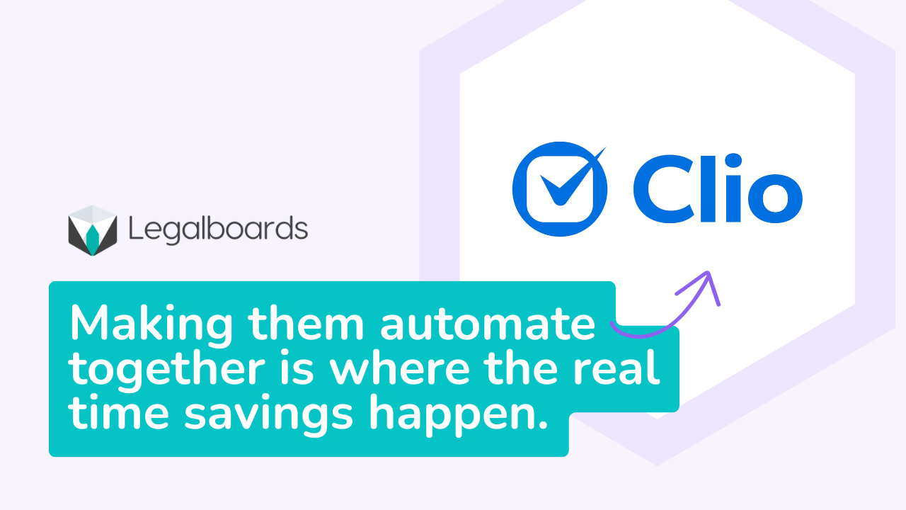 Syncing Clio and Legalboards is the first step. Making them automate together is where the real time savings happen.
